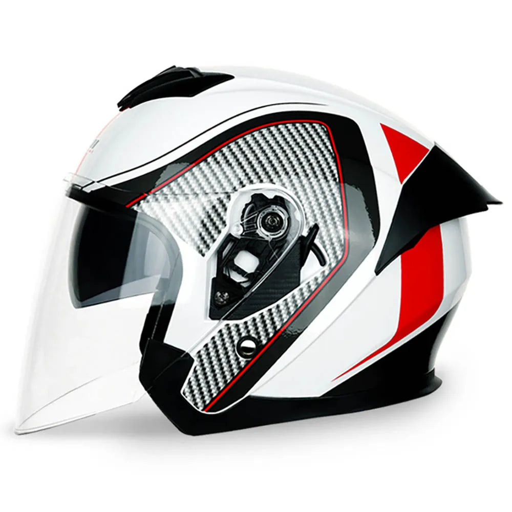   Motorcycle Helmet Dual Lens Half Helmet