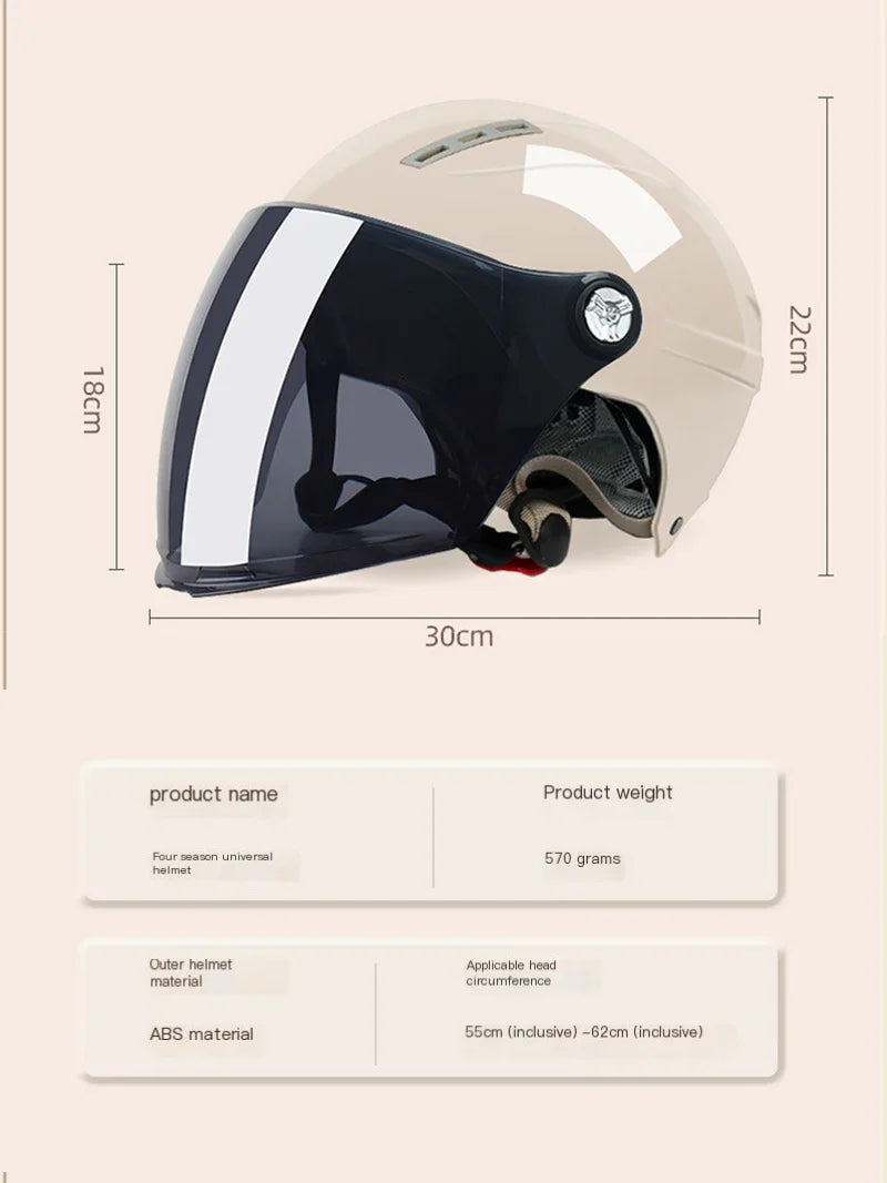   Unisex Half Helmet for Electric Bicycles and Motorcycles