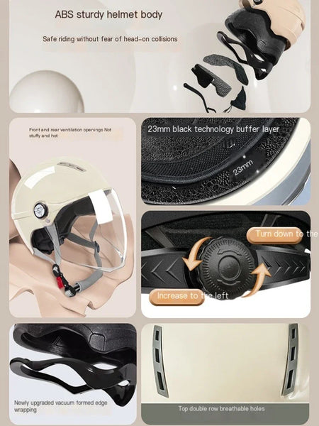   Unisex Half Helmet for Electric Bicycles and Motorcycles