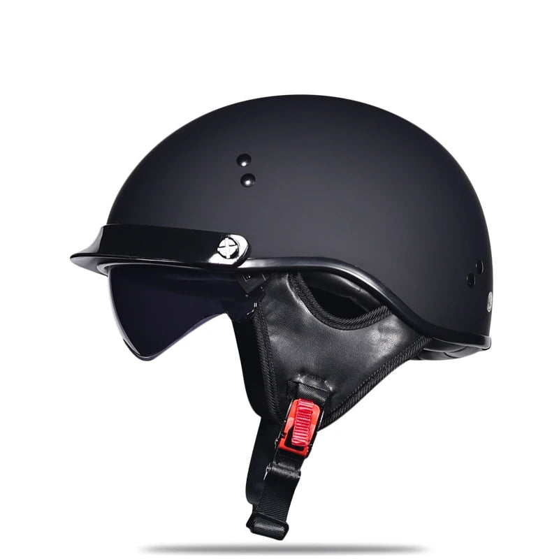   Vintage Half Face Motorcycle Helmet with Inner Sun Visor