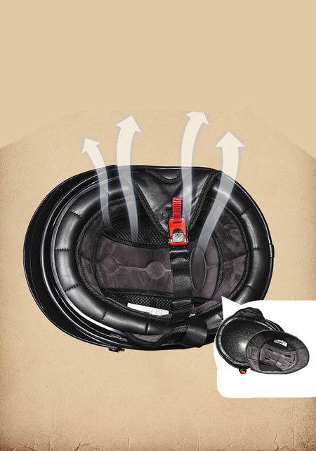   Vintage Half Face Motorcycle Helmet with Inner Sun Visor