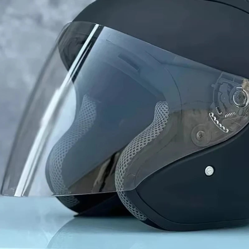   Matte Black Half Helmet for Motorcycle Riders