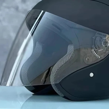   Matte Black Half Helmet for Motorcycle Riders