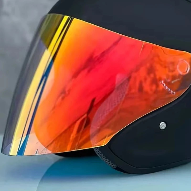   Matte Black Half Helmet for Motorcycle Riders