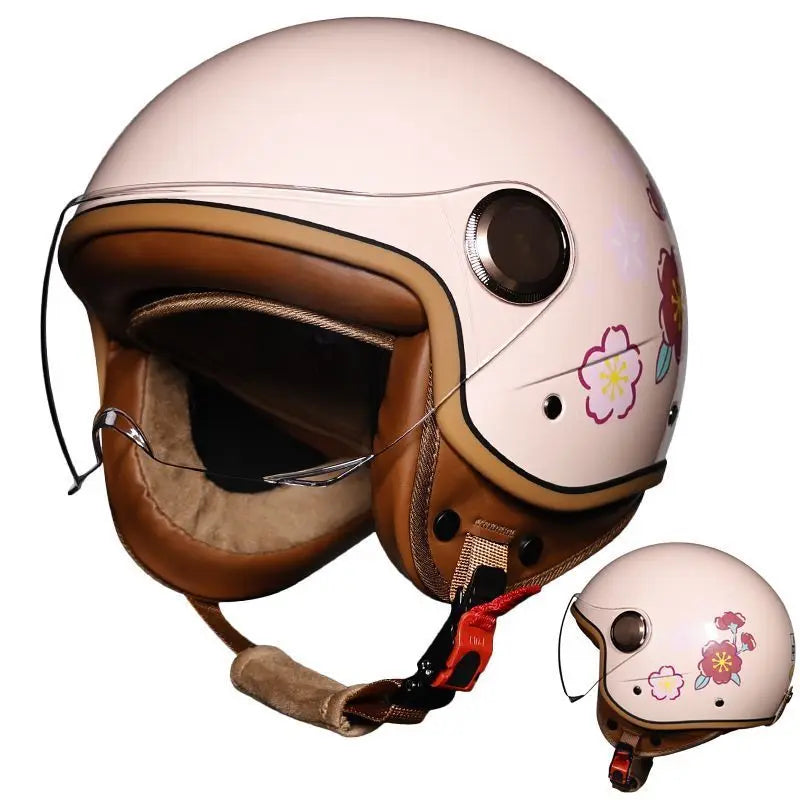   ORZ Retro Motorcycle Pedal 3/4 Half Helmet