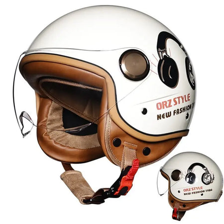   ORZ Retro Motorcycle Pedal 3/4 Half Helmet