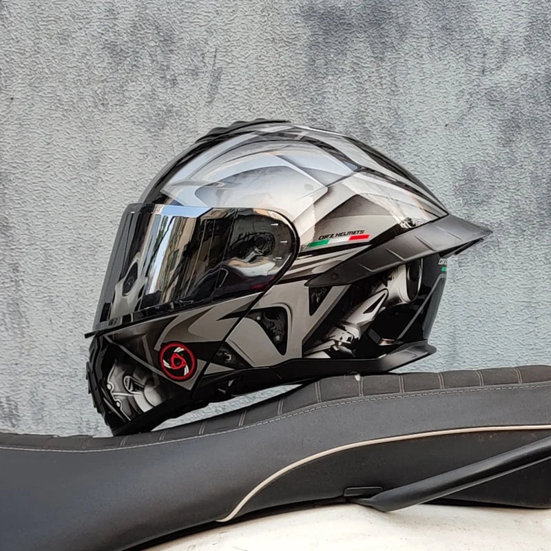   Motorcycle Helmet Dual Visor Modular Flip-up Full Face Helmet