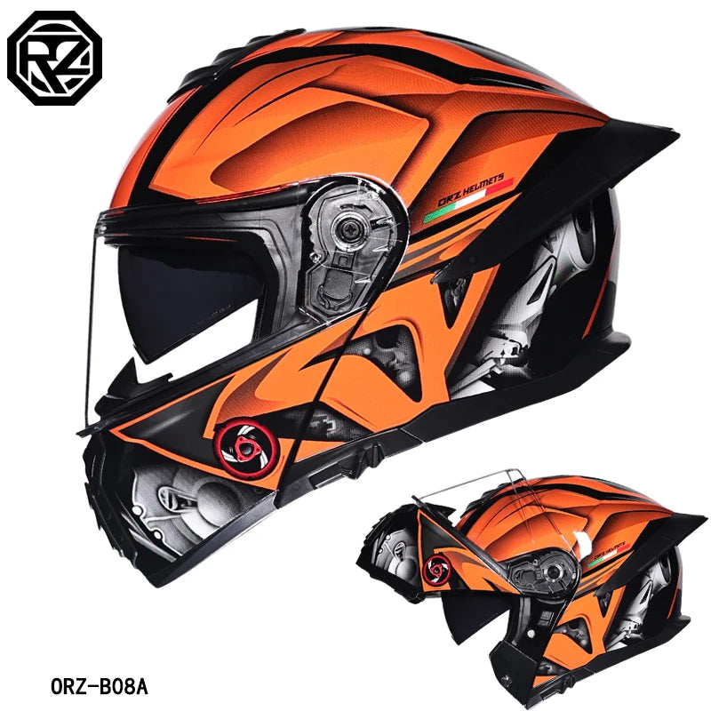   Motorcycle Helmet Dual Visor Modular Flip-up Full Face Helmet
