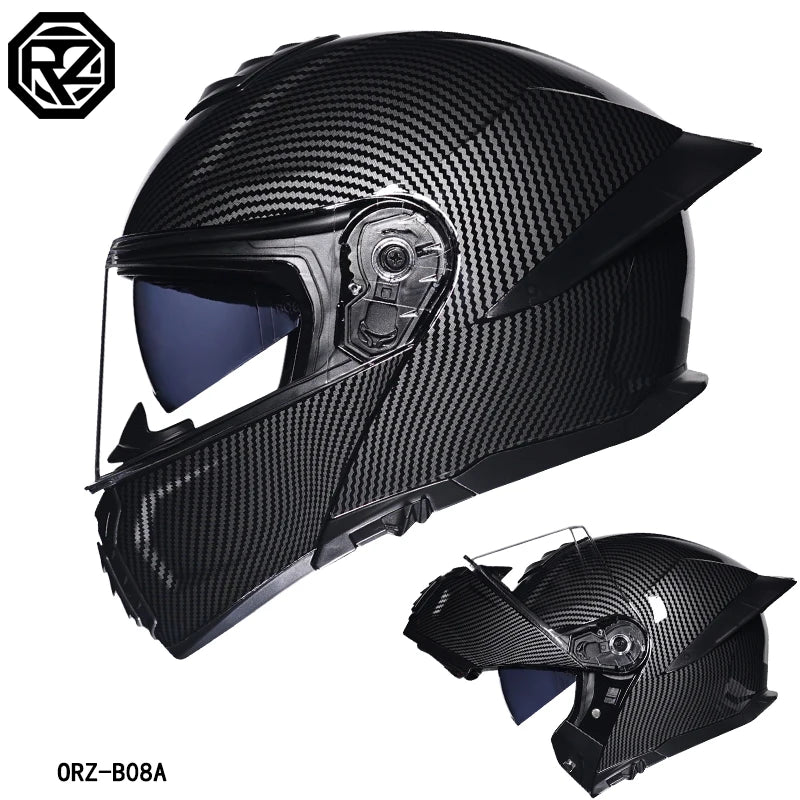   Motorcycle Helmet Dual Visor Modular Flip-up Full Face Helmet