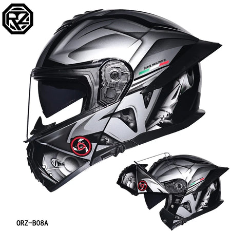   Motorcycle Helmet Dual Visor Modular Flip-up Full Face Helmet