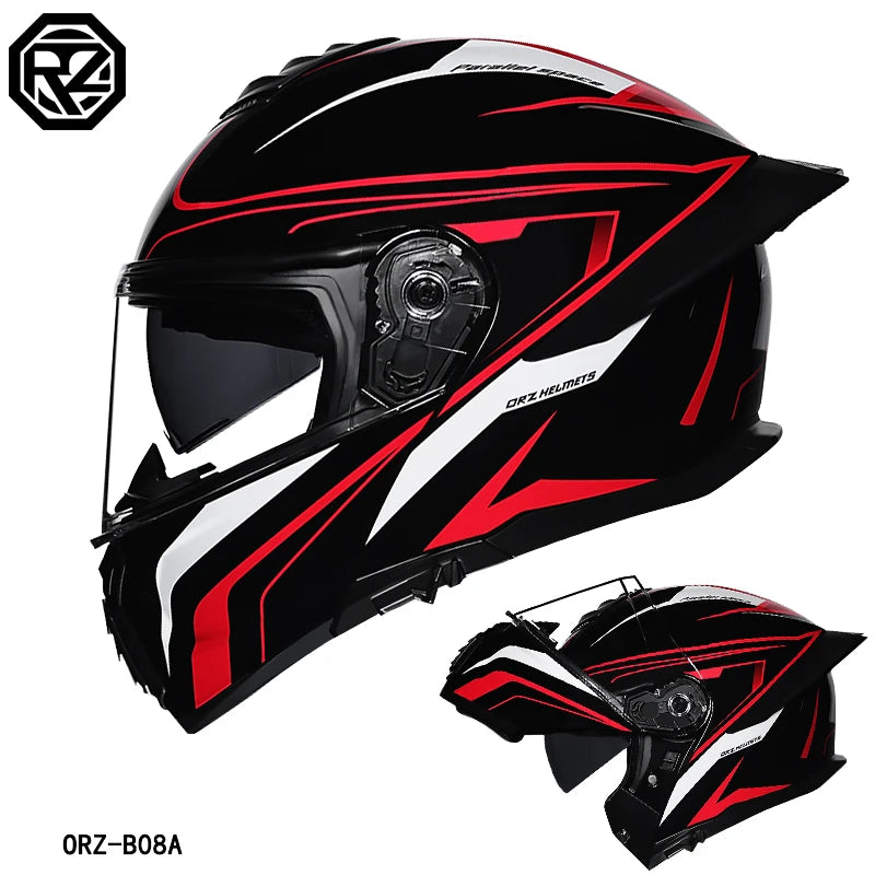   Motorcycle Helmet Dual Visor Modular Flip-up Full Face Helmet