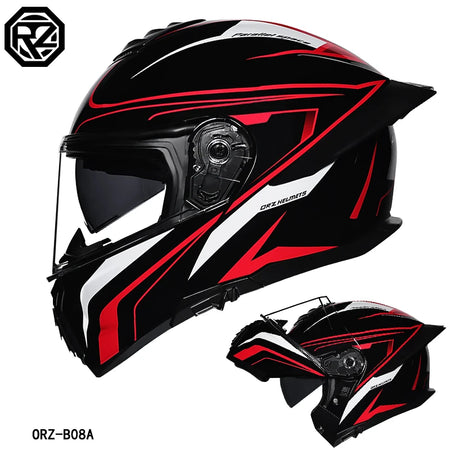   Motorcycle Helmet Dual Visor Modular Flip-up Full Face Helmet