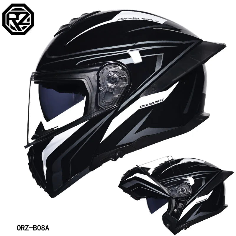   Motorcycle Helmet Dual Visor Modular Flip-up Full Face Helmet