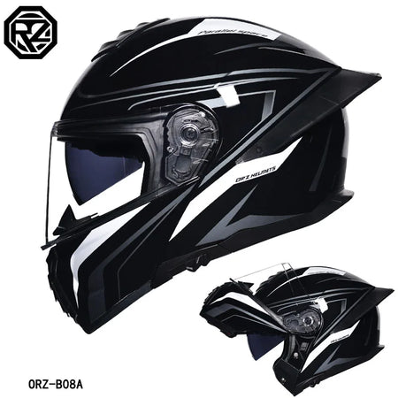   Motorcycle Helmet Dual Visor Modular Flip-up Full Face Helmet