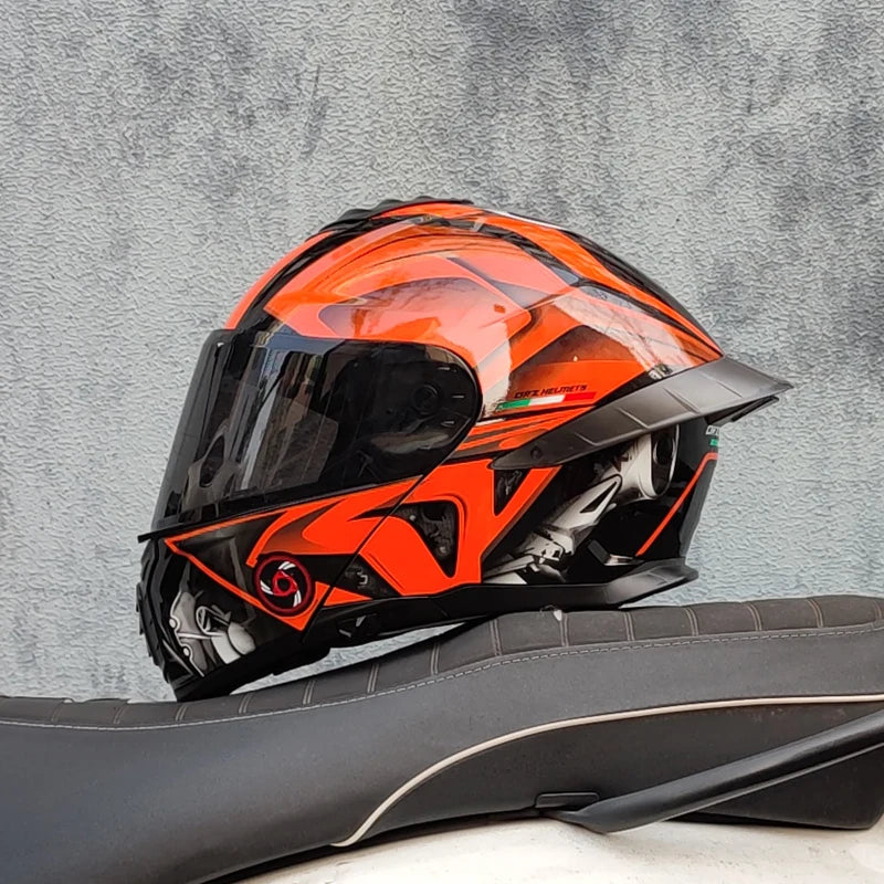   Motorcycle Helmet Dual Visor Modular Flip-up Full Face Helmet