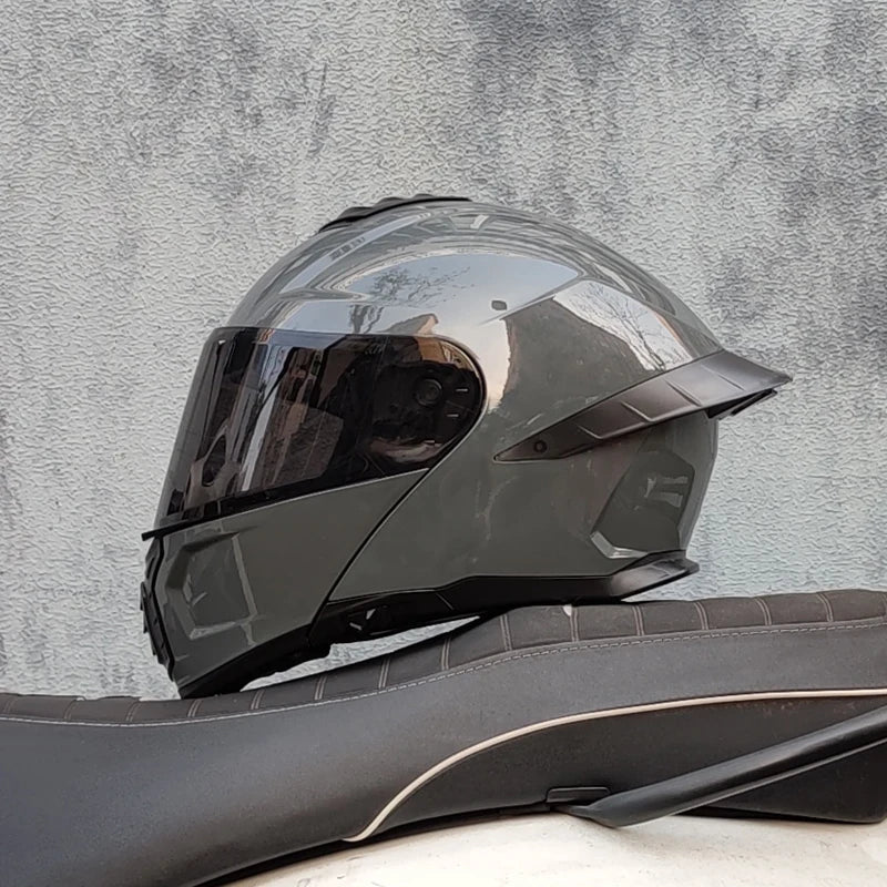   Motorcycle Helmet Dual Visor Modular Flip-up Full Face Helmet