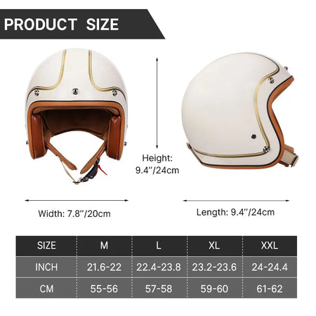   Vintage Open Face Helmet with Bubble Visor