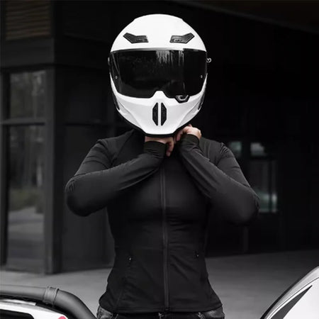   Matte Black Motorcycle Helmet with Bluetooth Slot