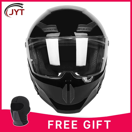   Matte Black Motorcycle Helmet with Bluetooth Slot