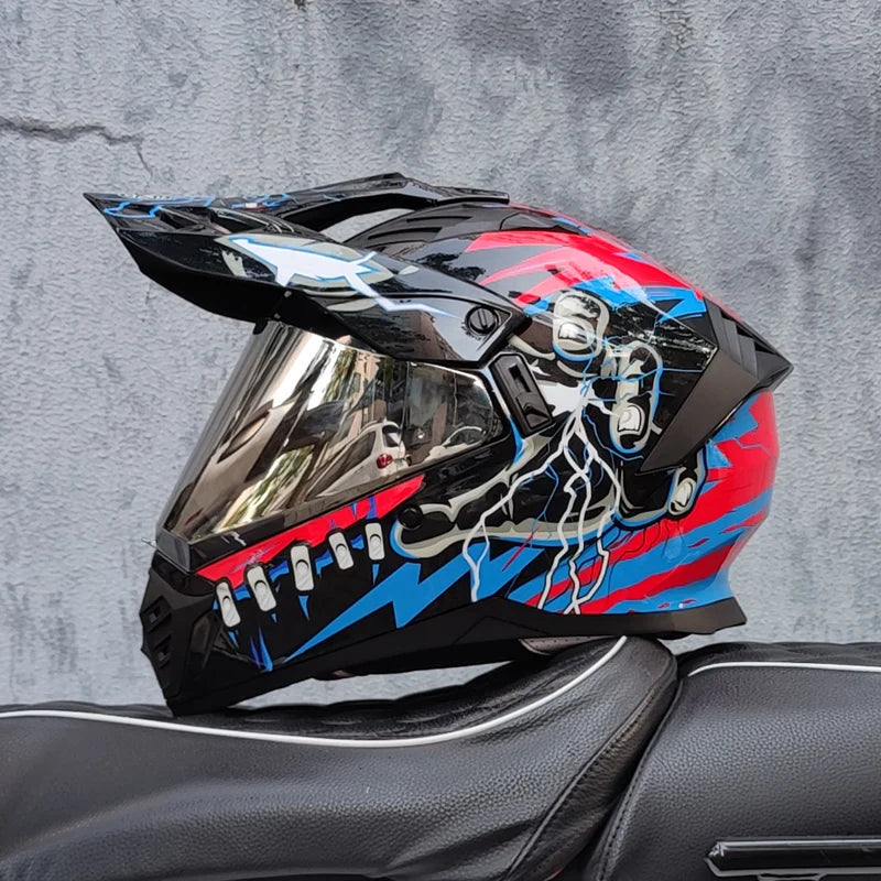   Full Face CASCO Off-Road Motorcycle Helmet with Brown Lens