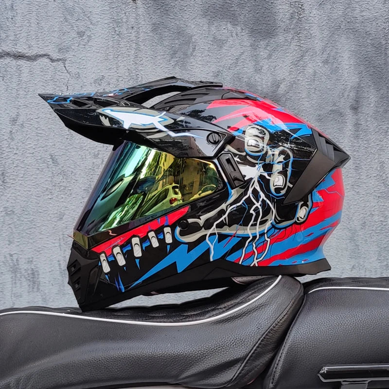   Full Face CASCO Off-Road Motorcycle Helmet with Brown Lens