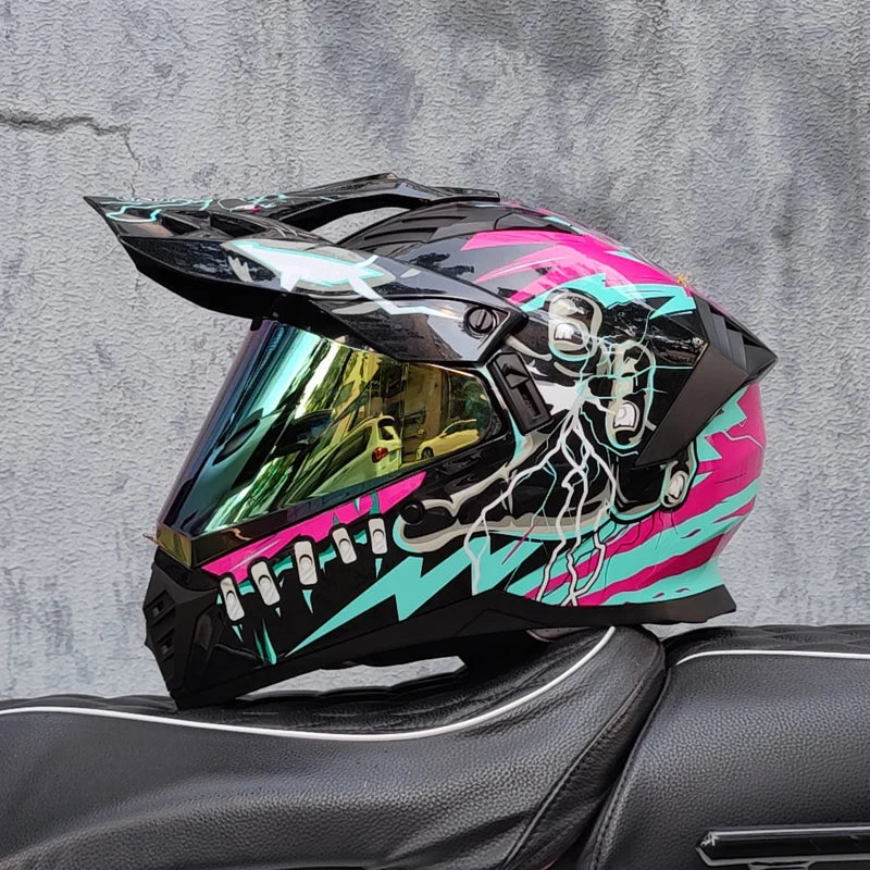   Full Face CASCO Off-Road Motorcycle Helmet with Brown Lens