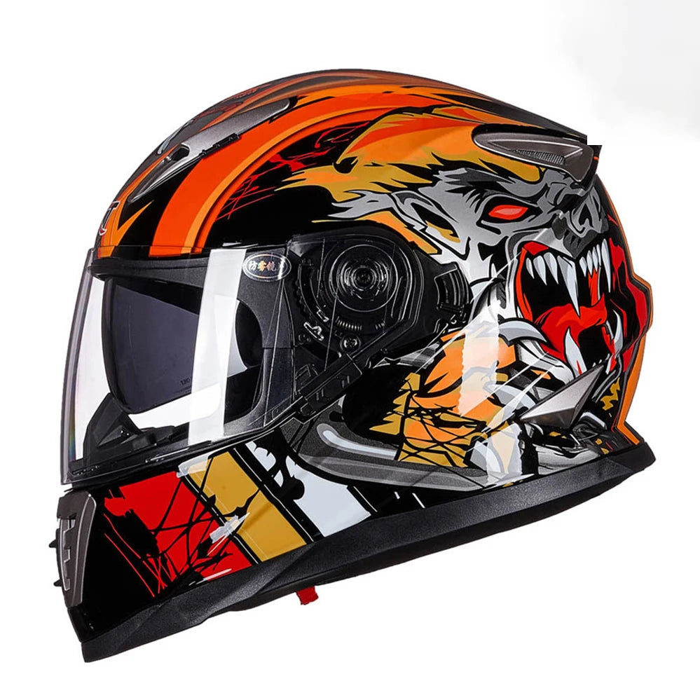   Double Lens Full Face Motorcycle Helmet