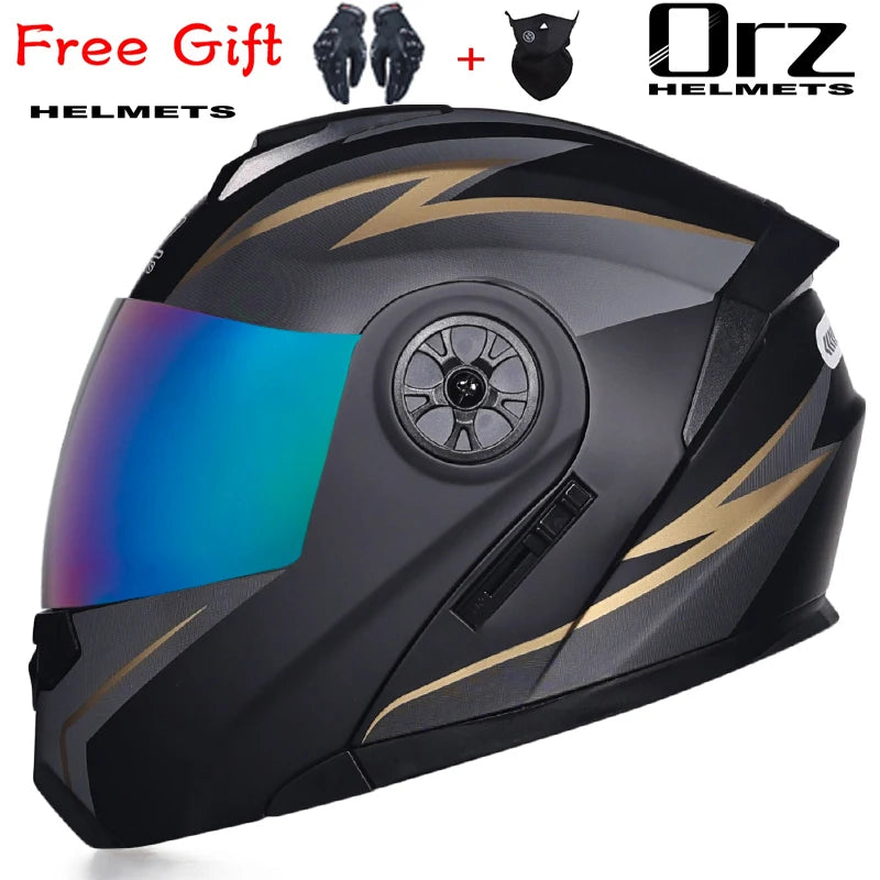   Full Face Motorcycle Helmet with Double Sun Visor
