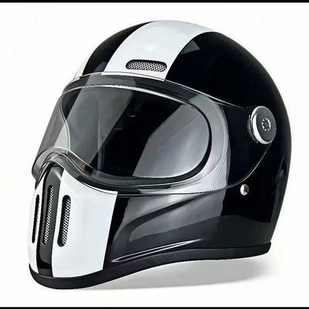   Full Face Helmet Vintage Red Lightweight DOT ECE Certified