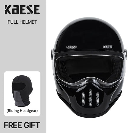   Full Face Helmet Vintage Red Lightweight DOT ECE Certified