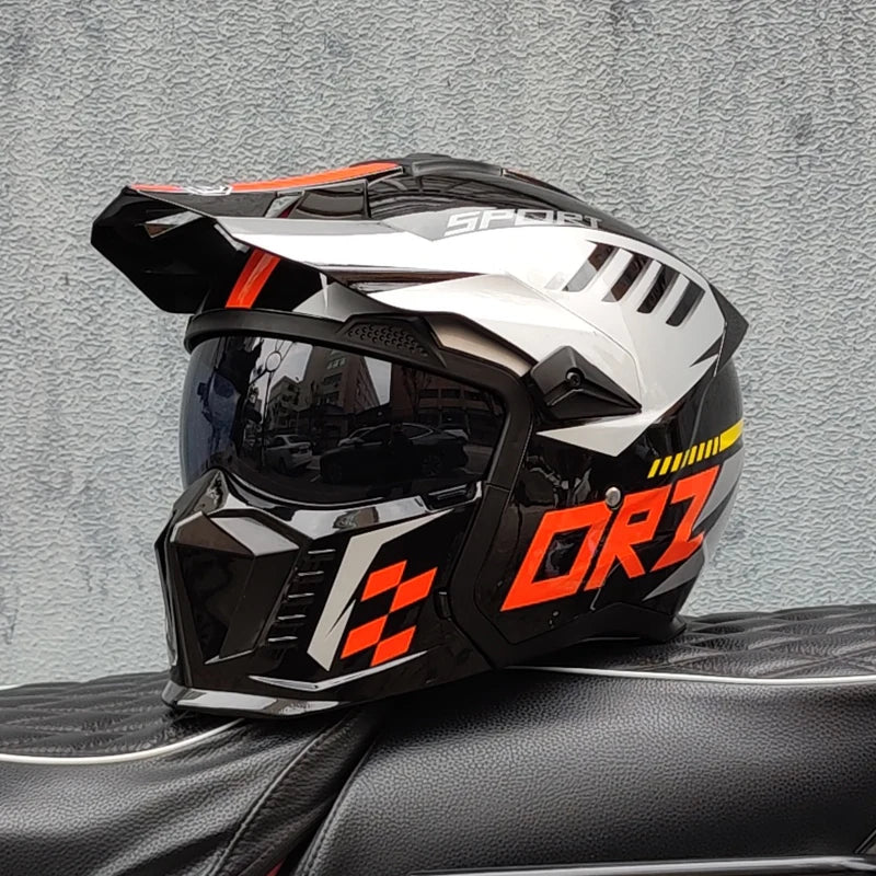   High-Quality Retro Modular Motorcycle Helmet