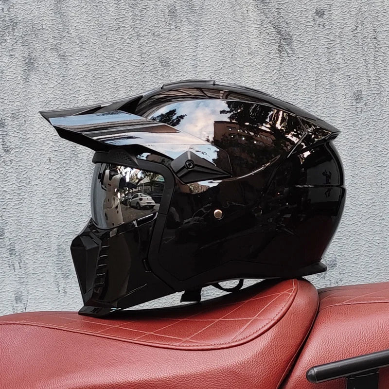   High-Quality Retro Modular Motorcycle Helmet