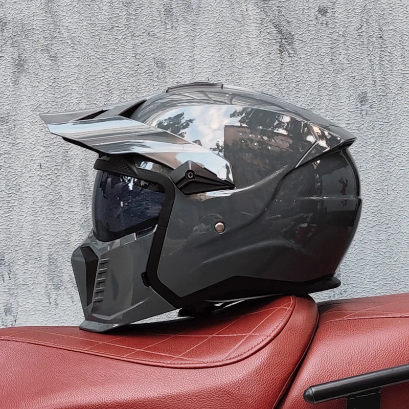   High-Quality Retro Modular Motorcycle Helmet