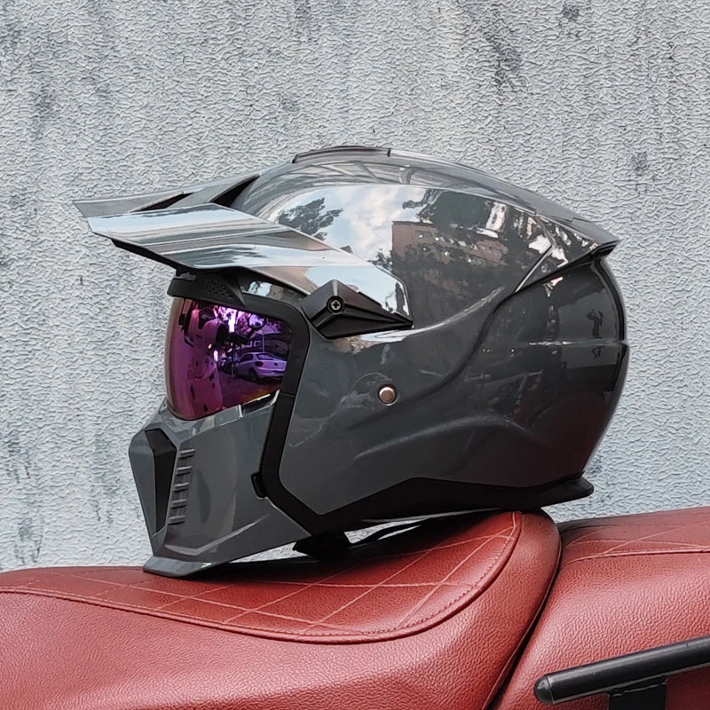   High-Quality Retro Modular Motorcycle Helmet
