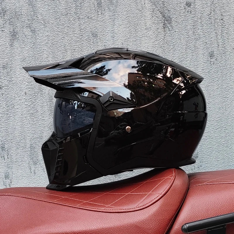   High-Quality Retro Modular Motorcycle Helmet