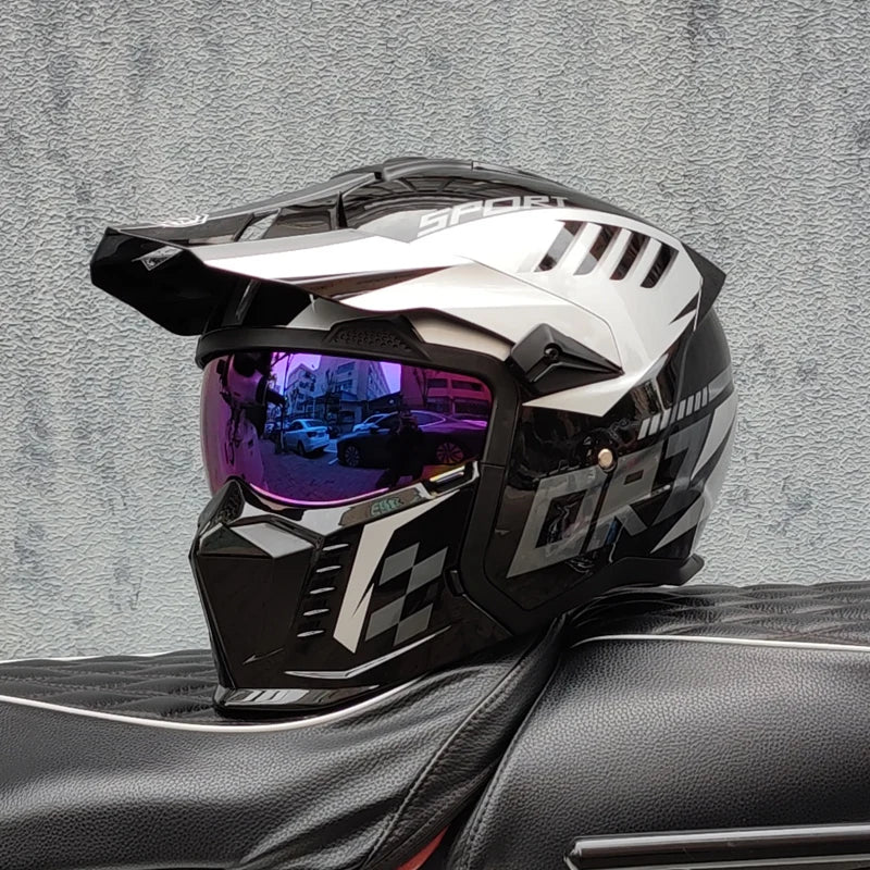   High-Quality Retro Modular Motorcycle Helmet