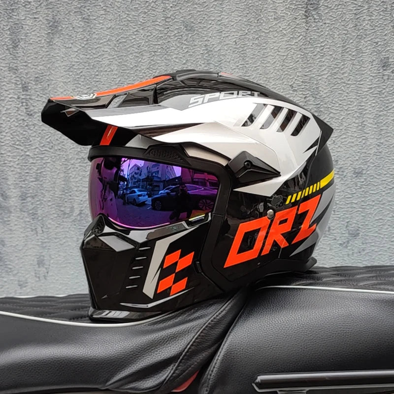   High-Quality Retro Modular Motorcycle Helmet