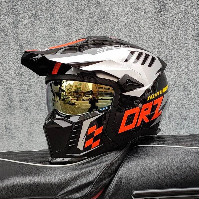   High-Quality Retro Modular Motorcycle Helmet