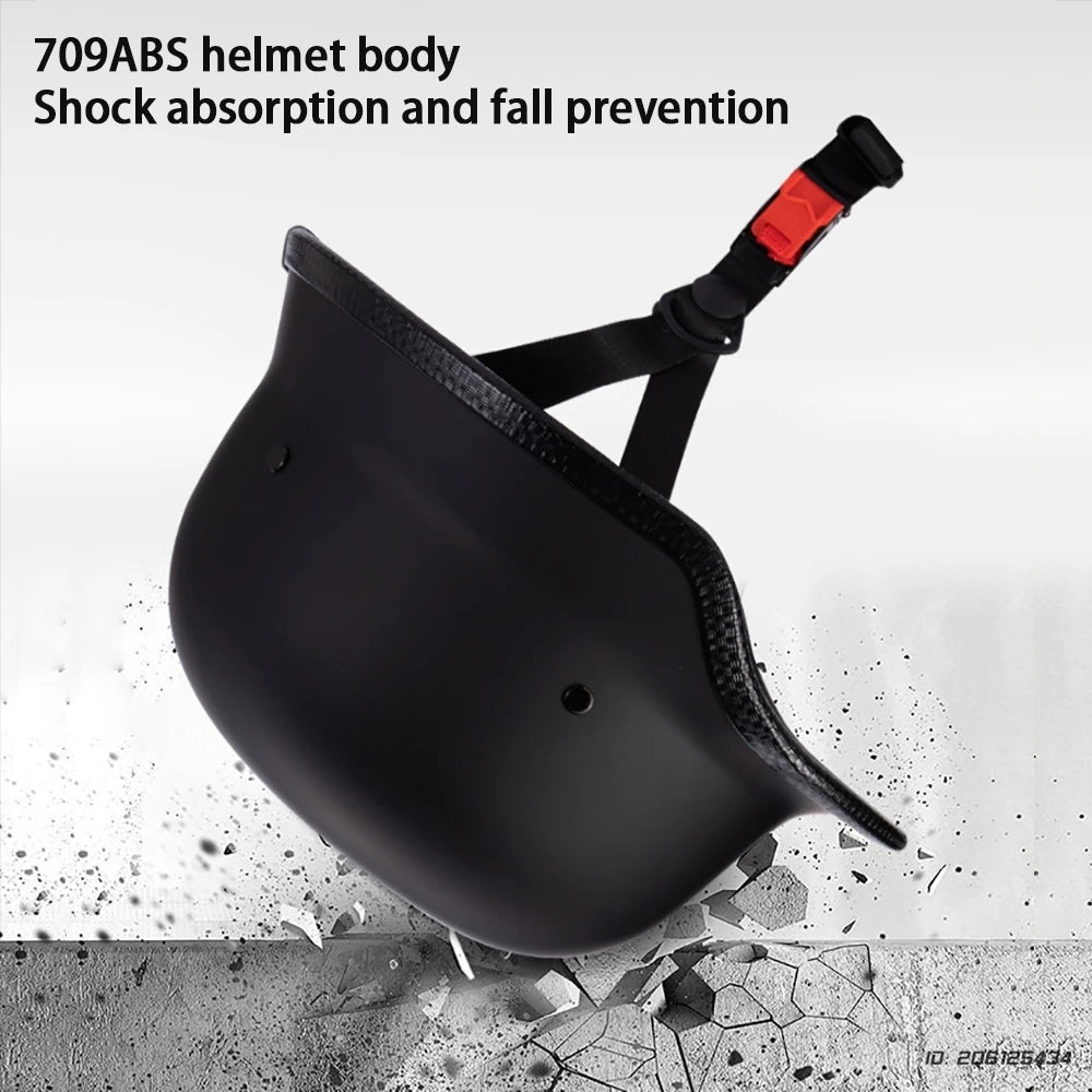   Motorcycle Open Face Helmet - Retro Safety Half Face Helmet