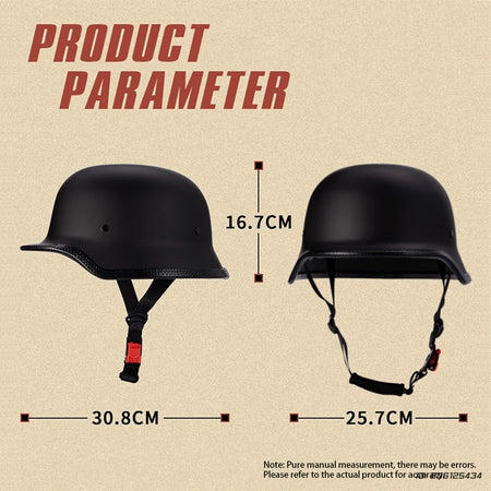   Motorcycle Open Face Helmet - Retro Safety Half Face Helmet