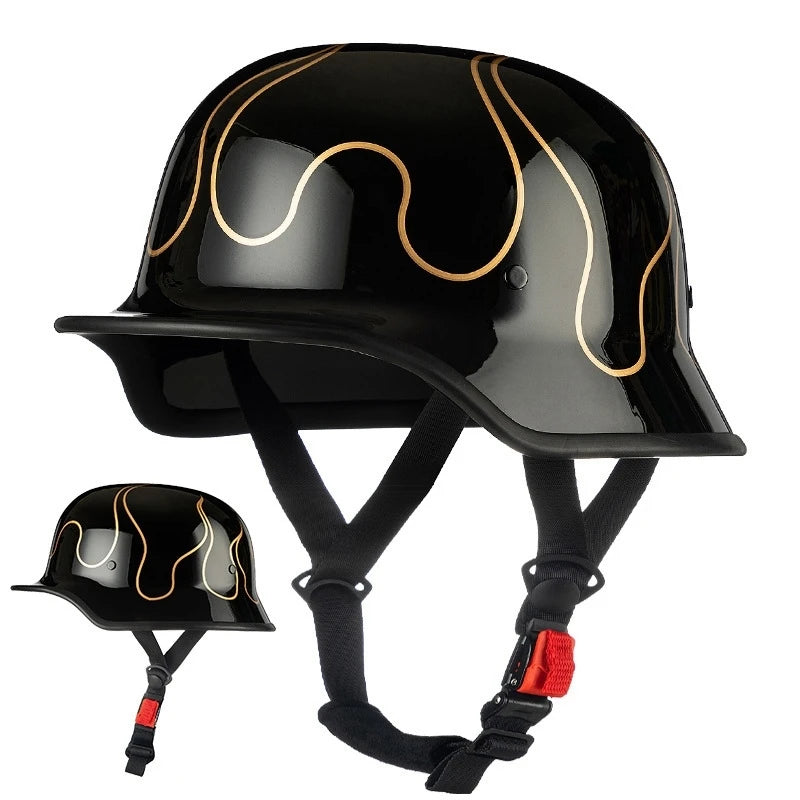   Motorcycle Open Face Helmet - Retro Safety Half Face Helmet