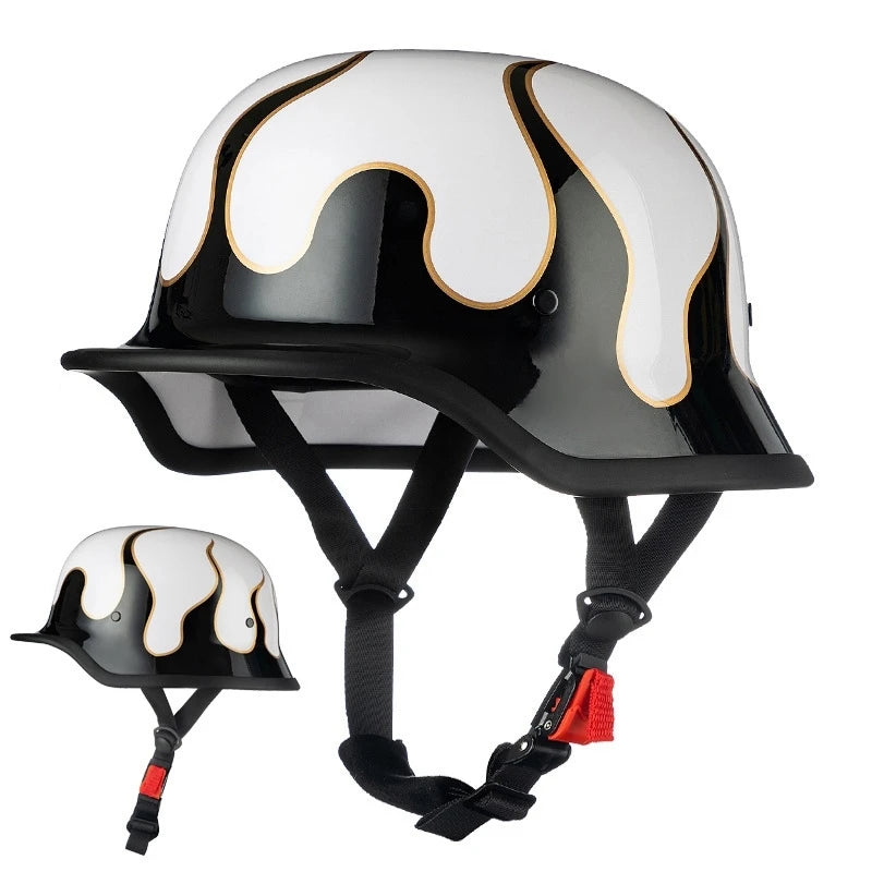   Motorcycle Open Face Helmet - Retro Safety Half Face Helmet