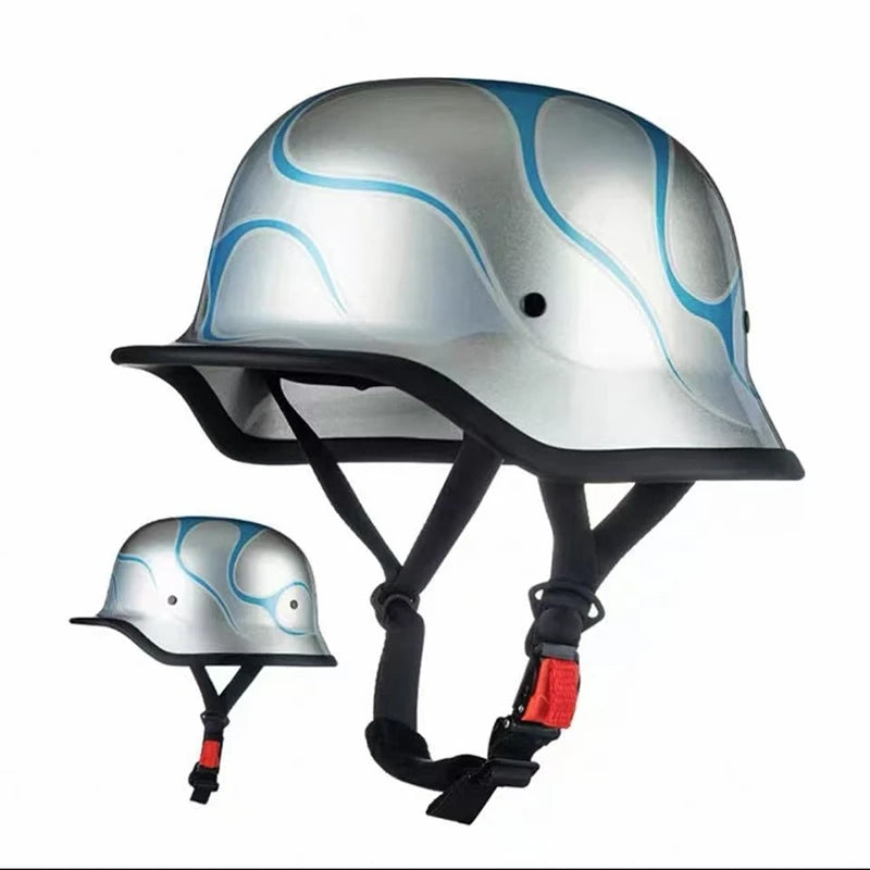   Motorcycle Open Face Helmet - Retro Safety Half Face Helmet