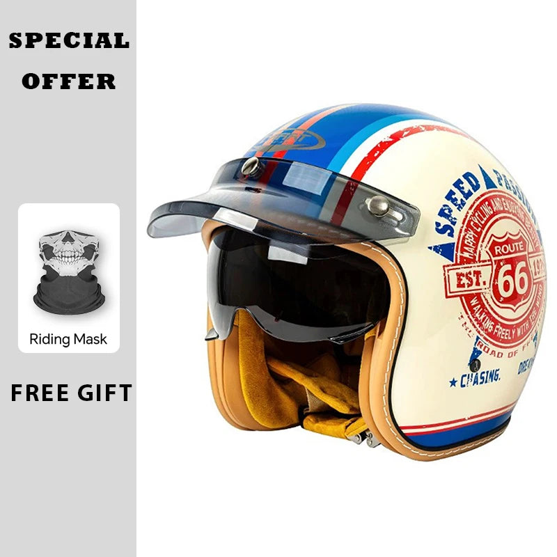   Jet Helmet Men Women Motorcycle Helmet DOT Approved Open Face Helmet