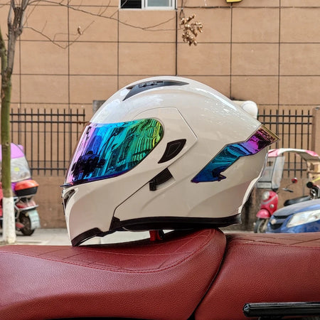   Flip Up Motorcycle Helmet Double Lens Full Face Helmet