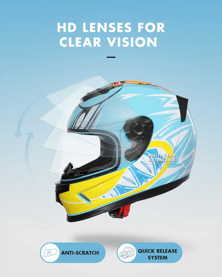   TRIANGLE Motorcycle Helmet Kids - Safety Full Face DOT ECE Approved