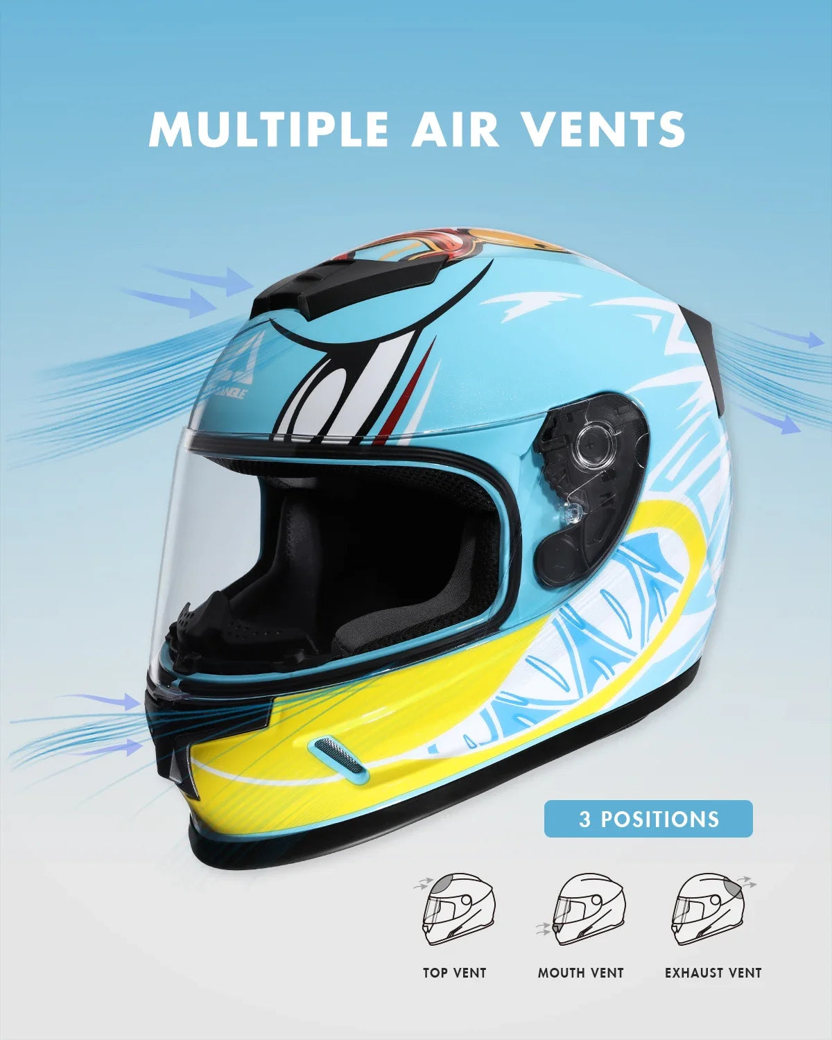   TRIANGLE Motorcycle Helmet Kids - Safety Full Face DOT ECE Approved