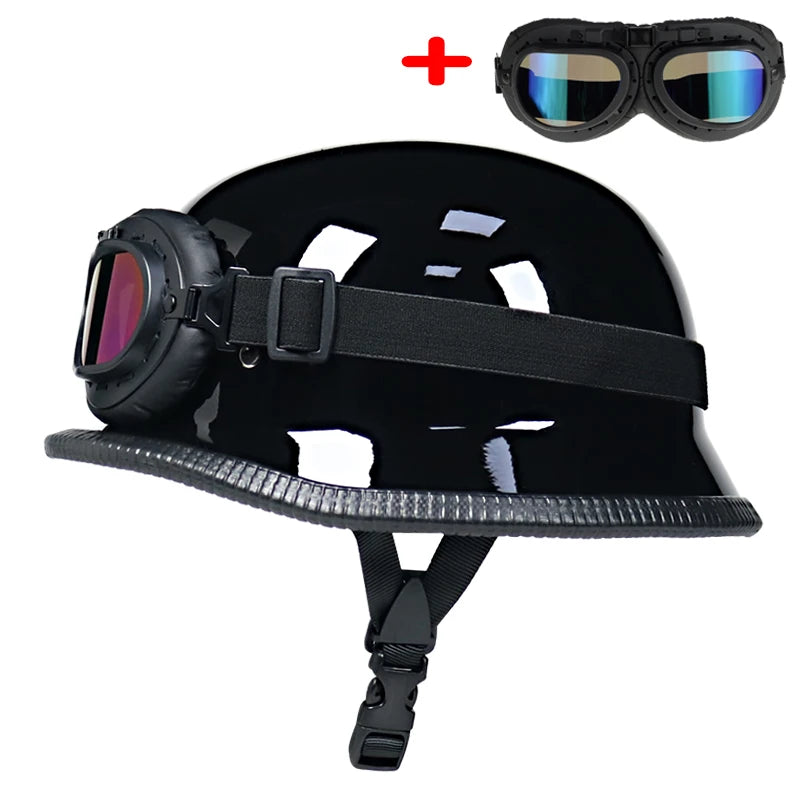   German Style Open Face Retro Motorcycle Helmet