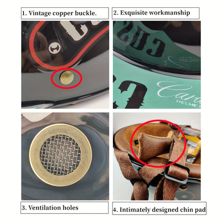   Retro Half Face Motorcycle Helmet for Men