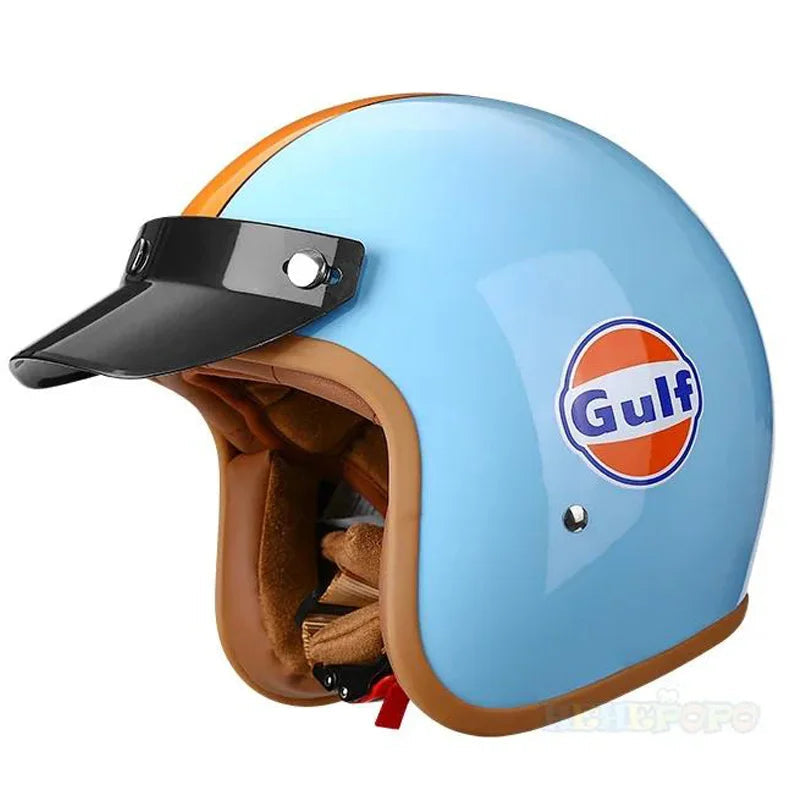   Vintage Motorcycle Helmet DOT Certified Synthetic Leather